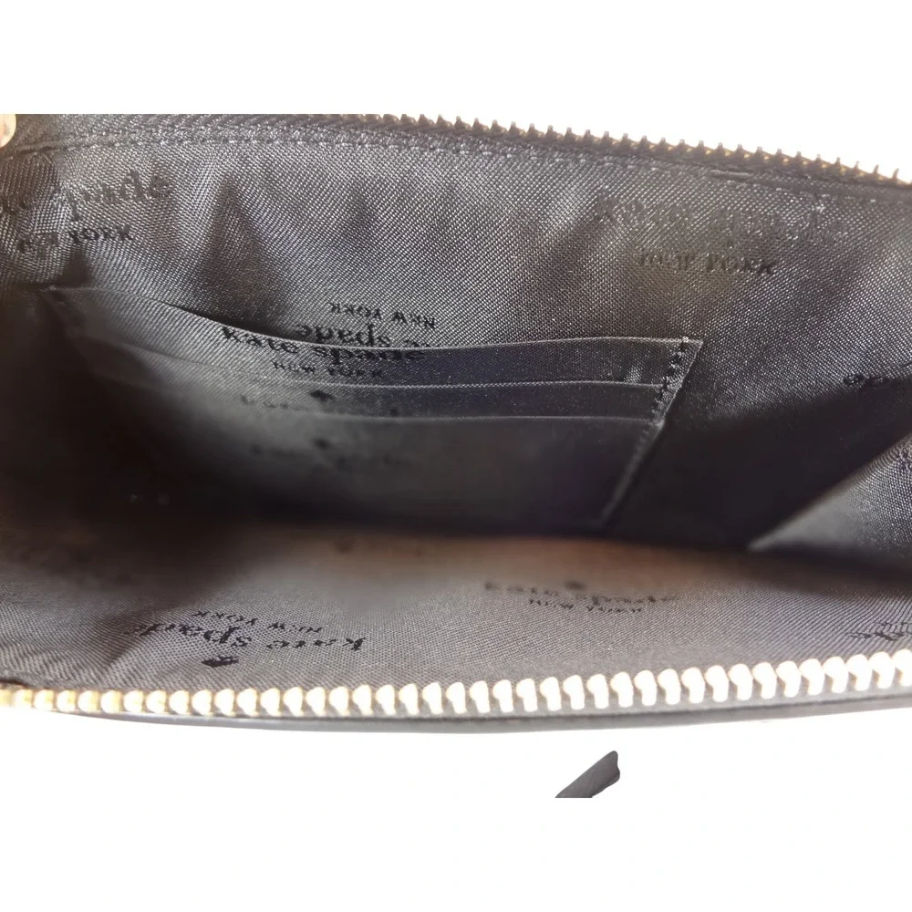 Kate Spade‎ Lucy L-Zip Wristlet Womens Medium Black NWT Saffiano Leather KD546